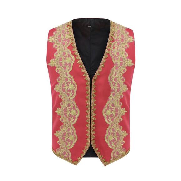 CloudStyle Slim Fit Men's XL Royal Style Red Gold Tuxedo Holiday Wedding Cruise - Picture 7 of 16